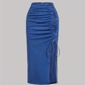 Blue Denim Pencil Skirt